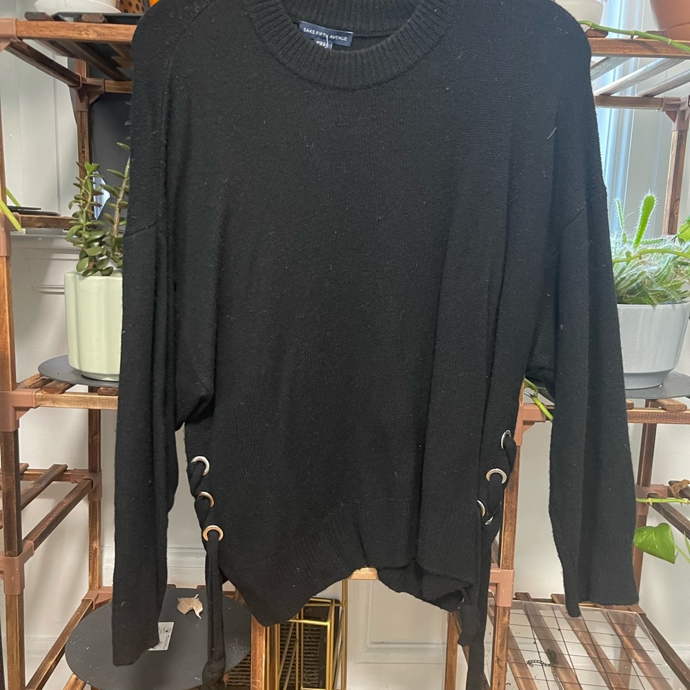 Saks Fifth Avenue Black Knit Top